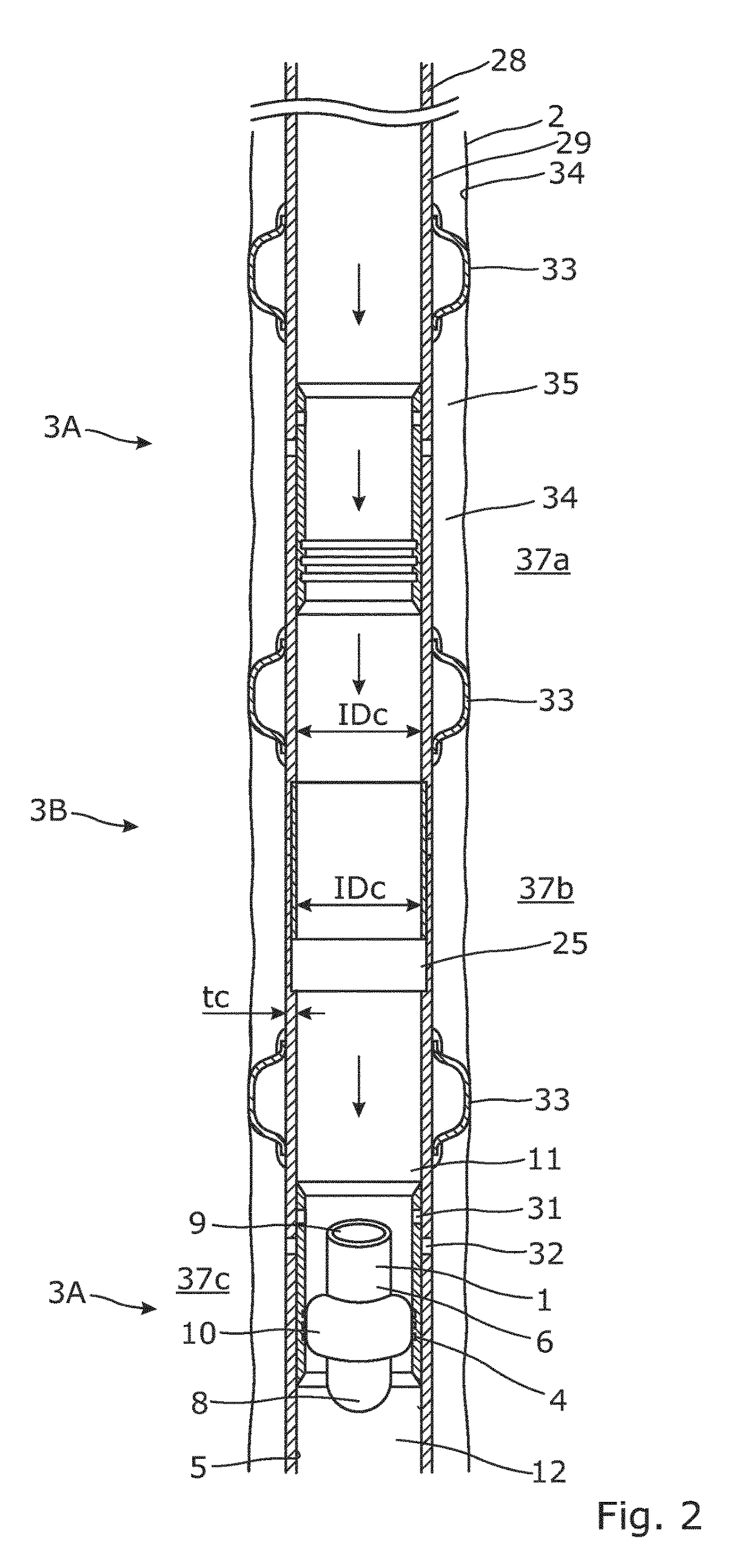 Expandable drop device