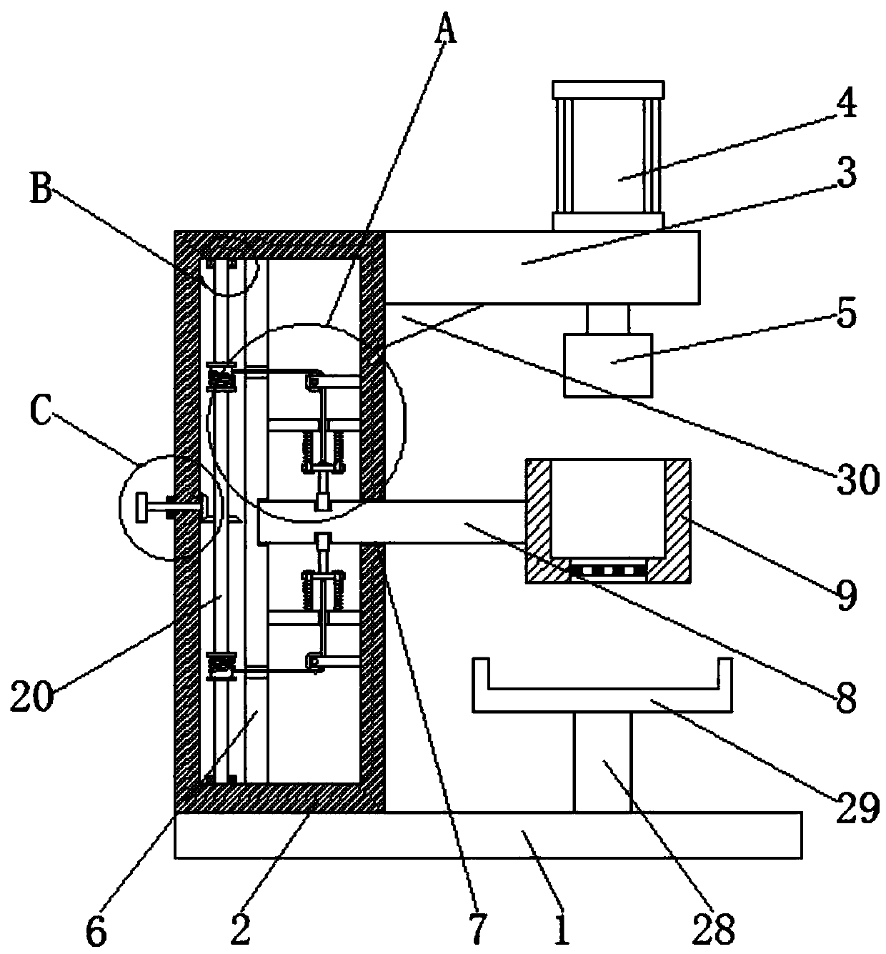 Stripping device for catalyst forming