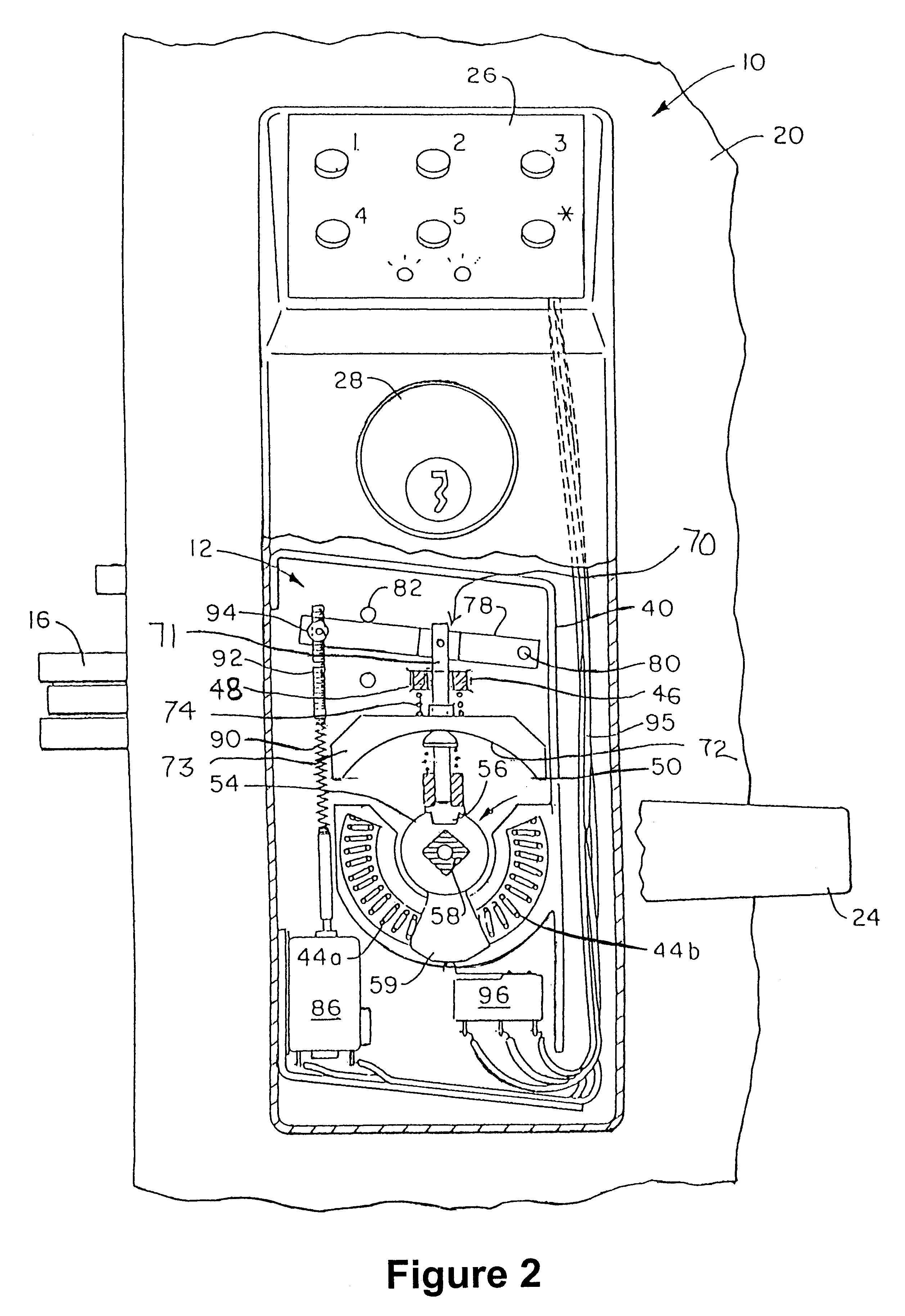 Clutch mechanism with moveable injector retainer wall for door lock system