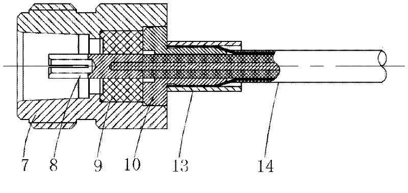 Coaxial cable connector with integrated outer conductor