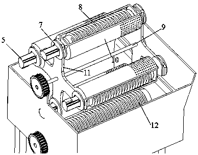 A main and auxiliary two-stage stirring and mixing device for laundry tablet slurry