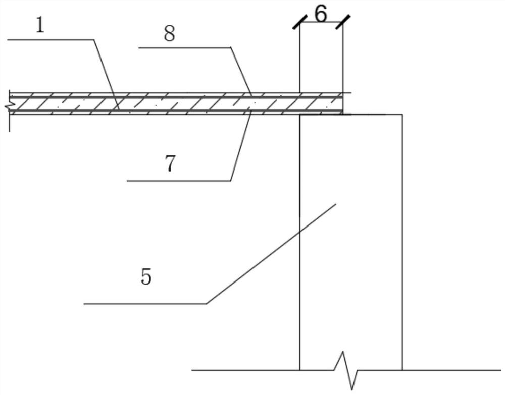 Force transfer structure of new and old concrete and construction method of force transfer structure