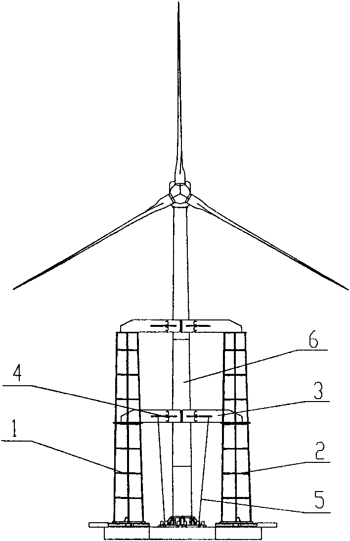 Fan holding and lifting device and mobile overwater operation platform