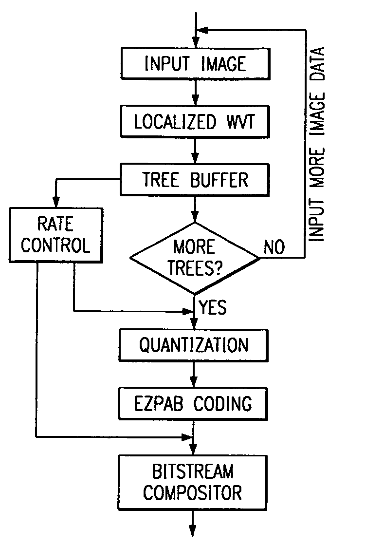 Image coding using embedded zerotree patterns and bitplanes