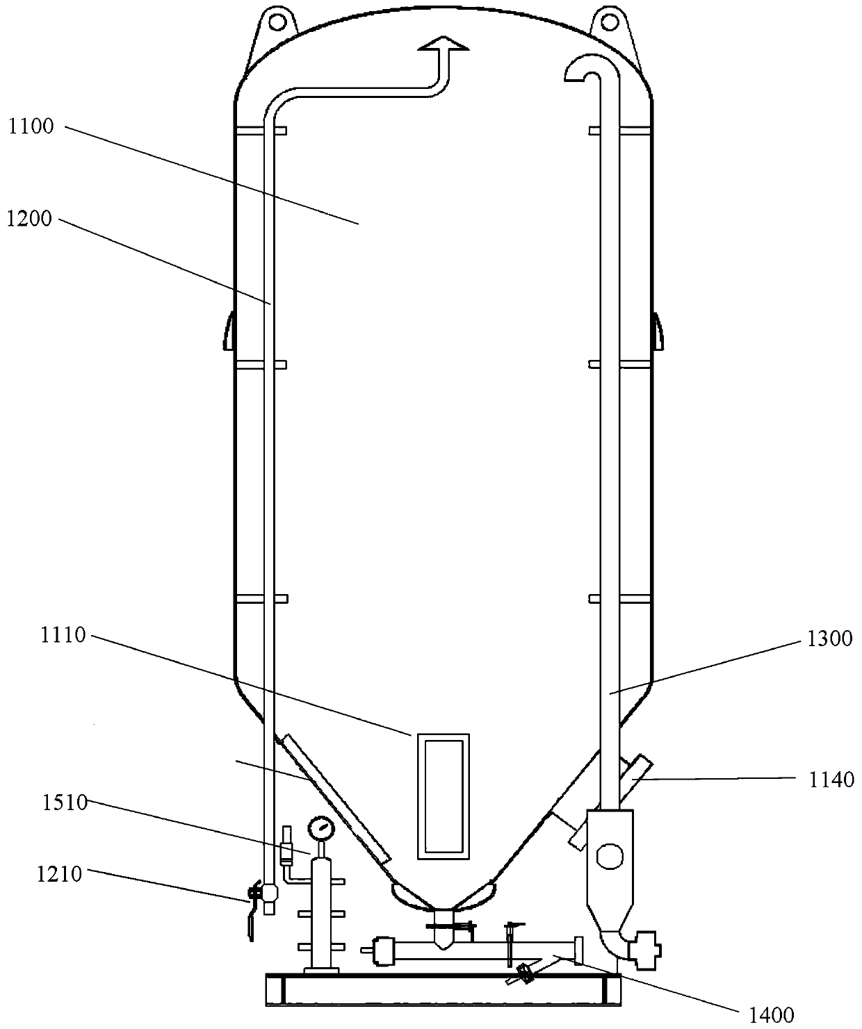 Vertical material weighting operation device