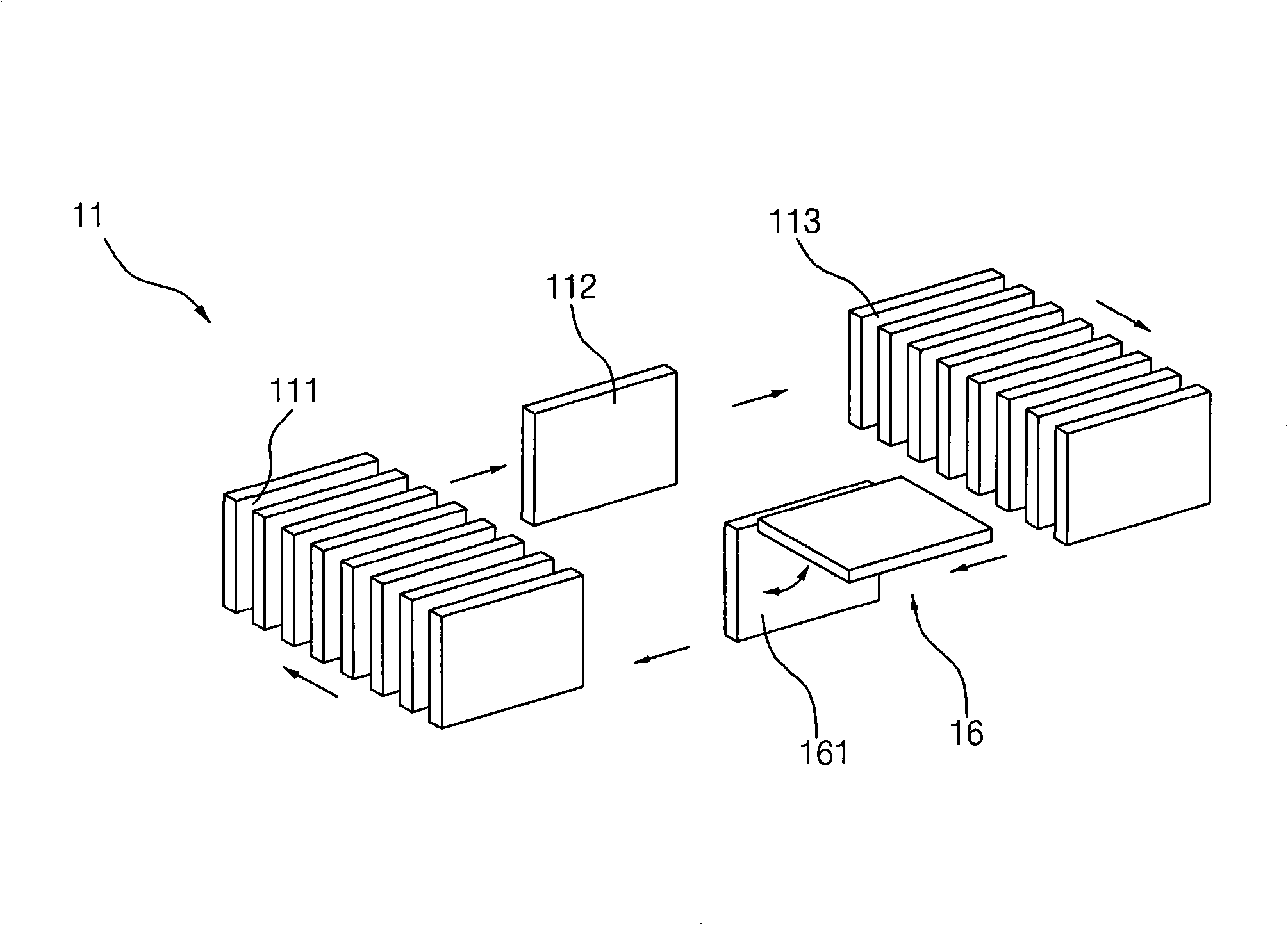 Processor, test tray transfer method and package chip manufacture method