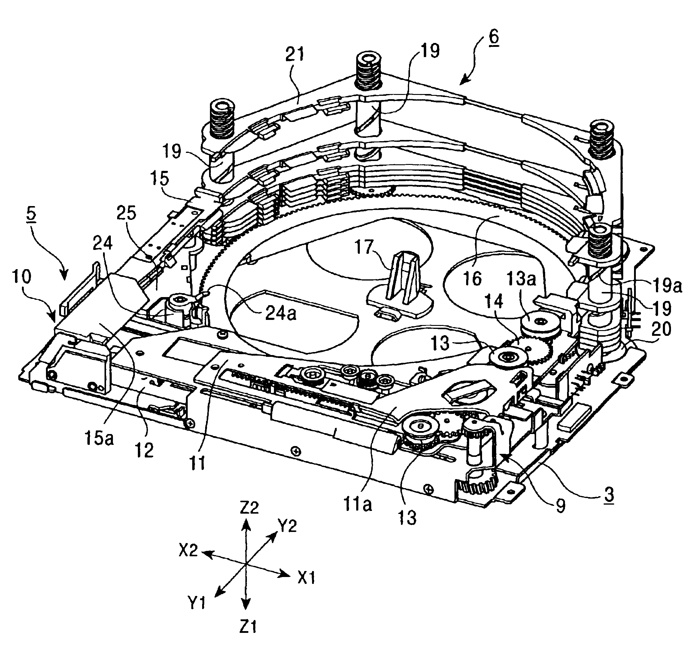Changer-type disk device