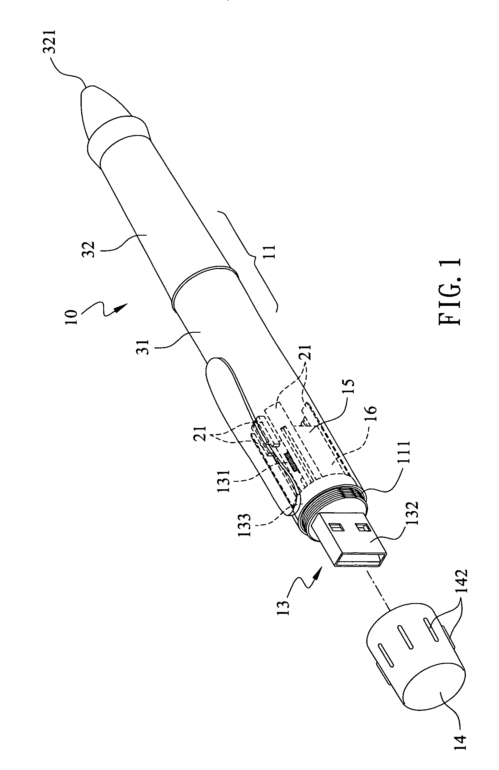Pen with a storage function