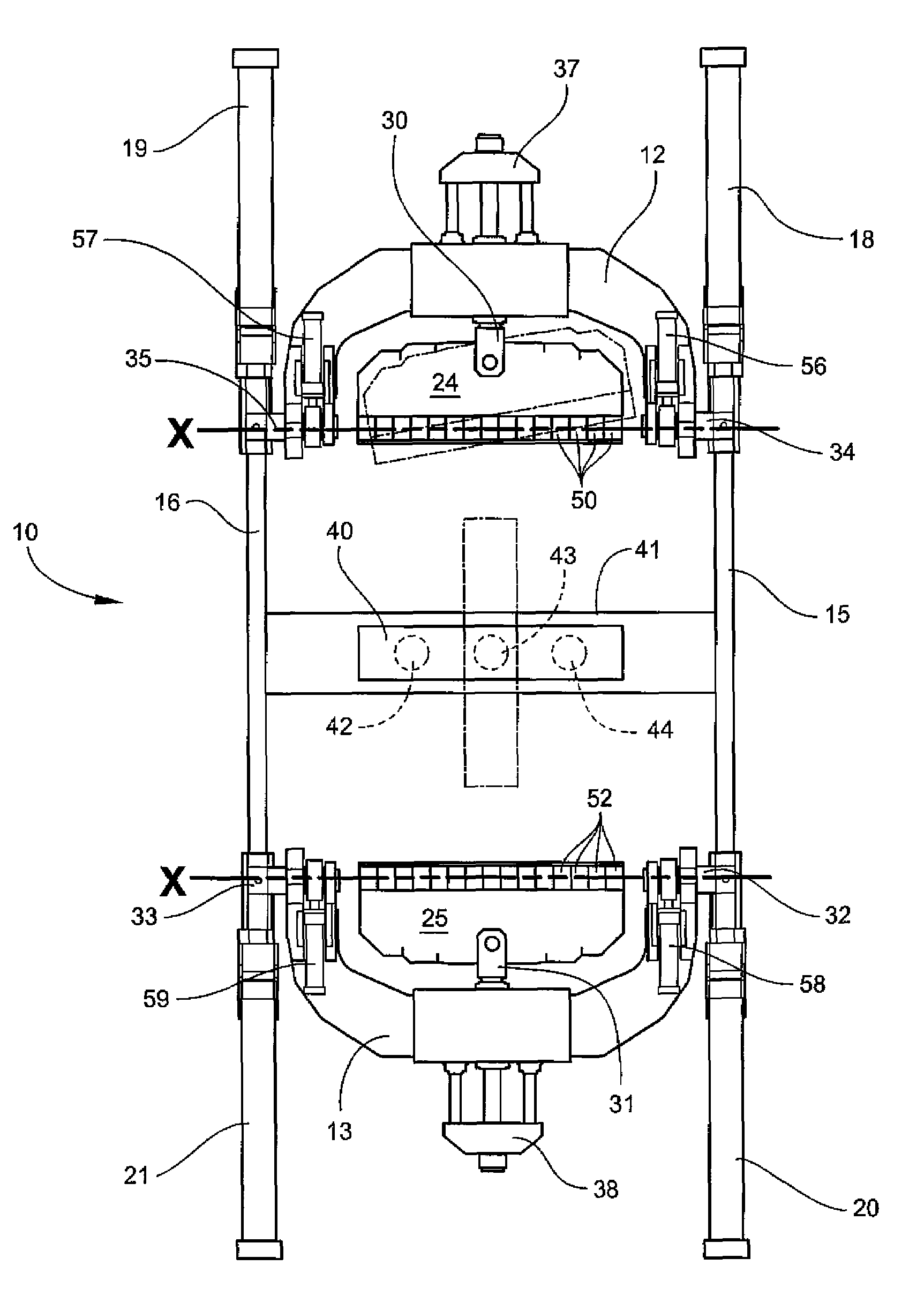 Stretch-forming machine and method
