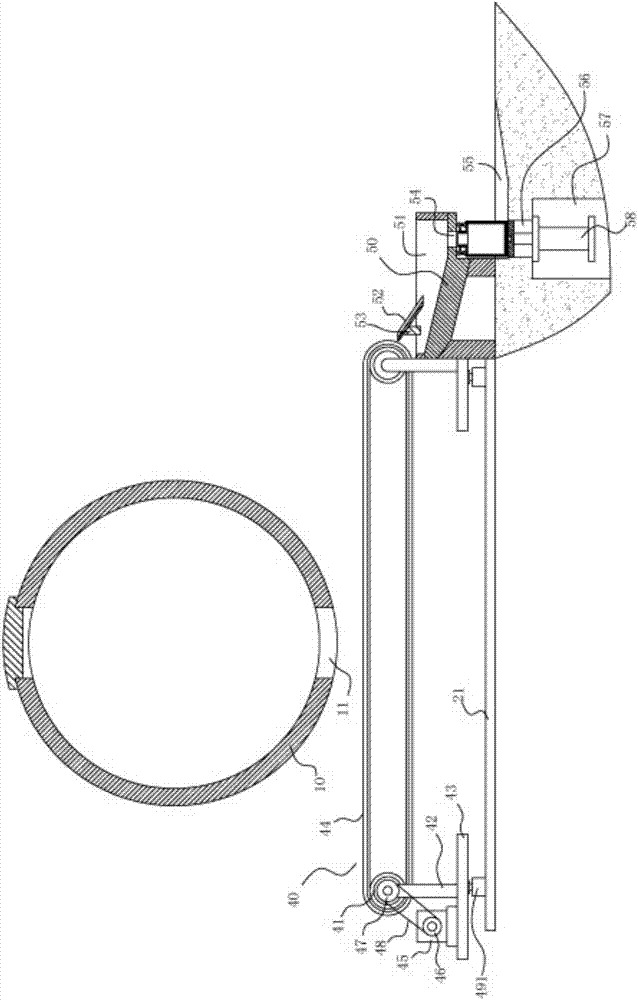 Raw material grinding and unloading mechanism for ceramic products