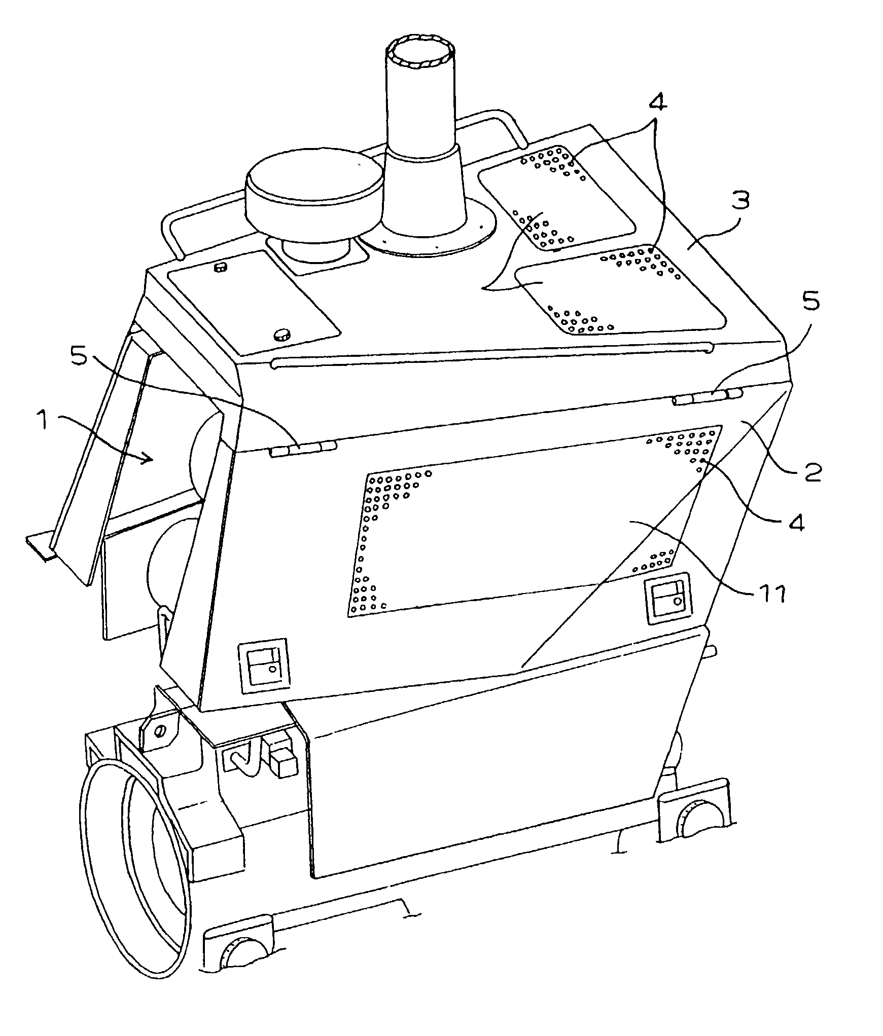 Engine compartment structure of a work machine