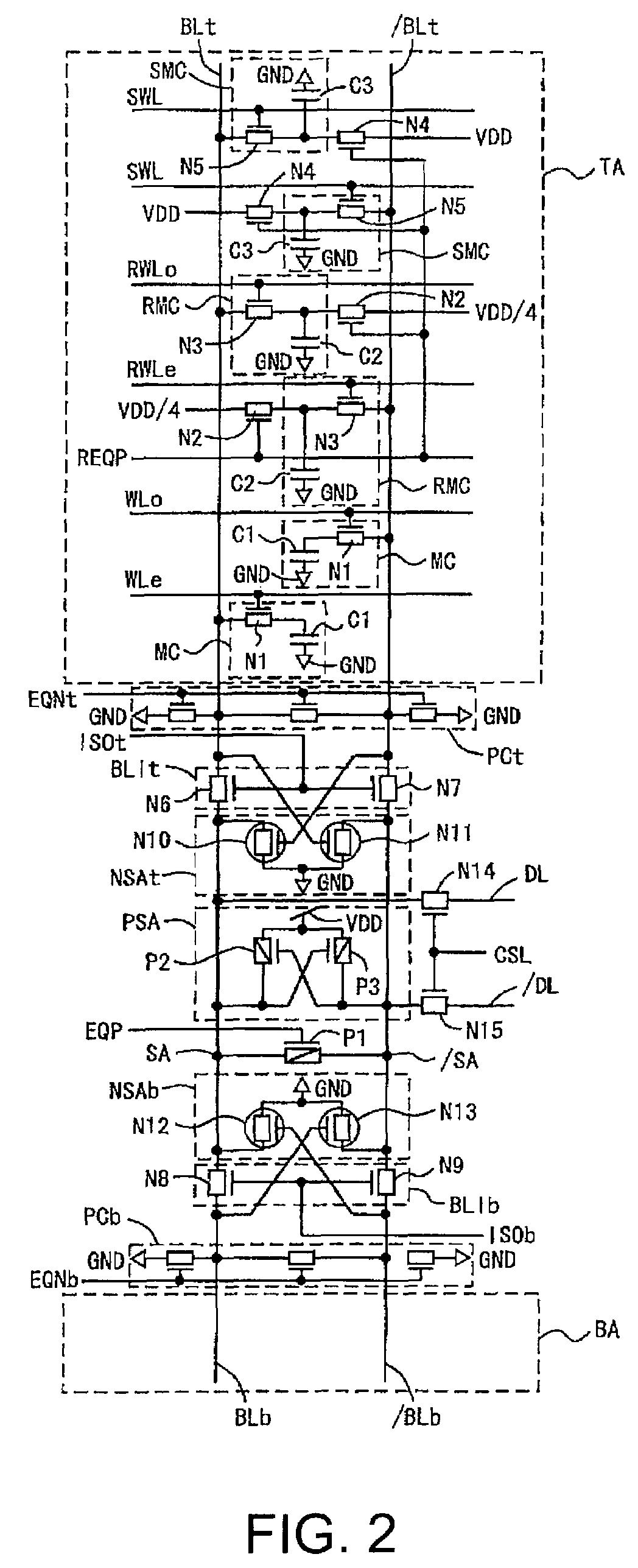 Dynamic semiconductor storage device and method for operating same