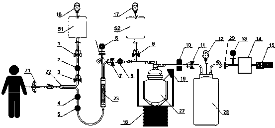 A pneumatic blood collection system and its application method