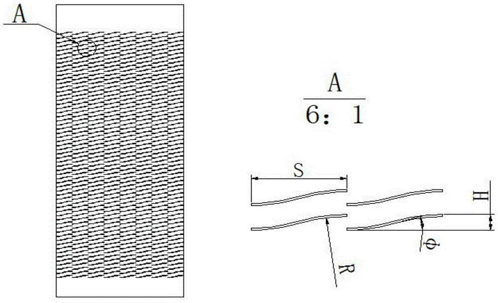 Double-arc slanted-off finned tube non-contact thermal resistance heat transfer element