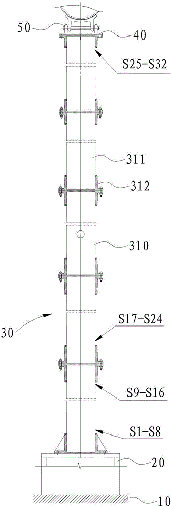Seismic test device and test method for ultrahigh-voltage direct current single-pole composite post insulator