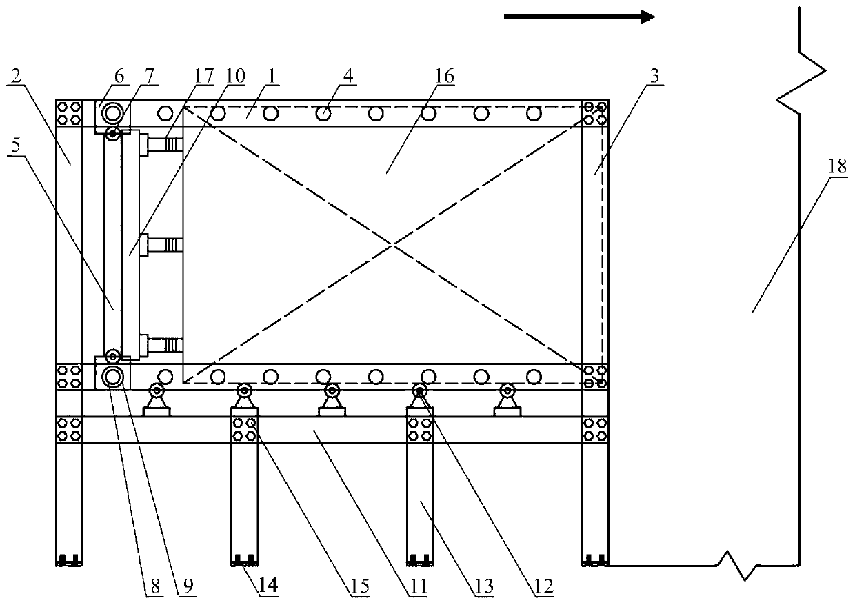 A starting device of a model shield machine with a movable counter force support