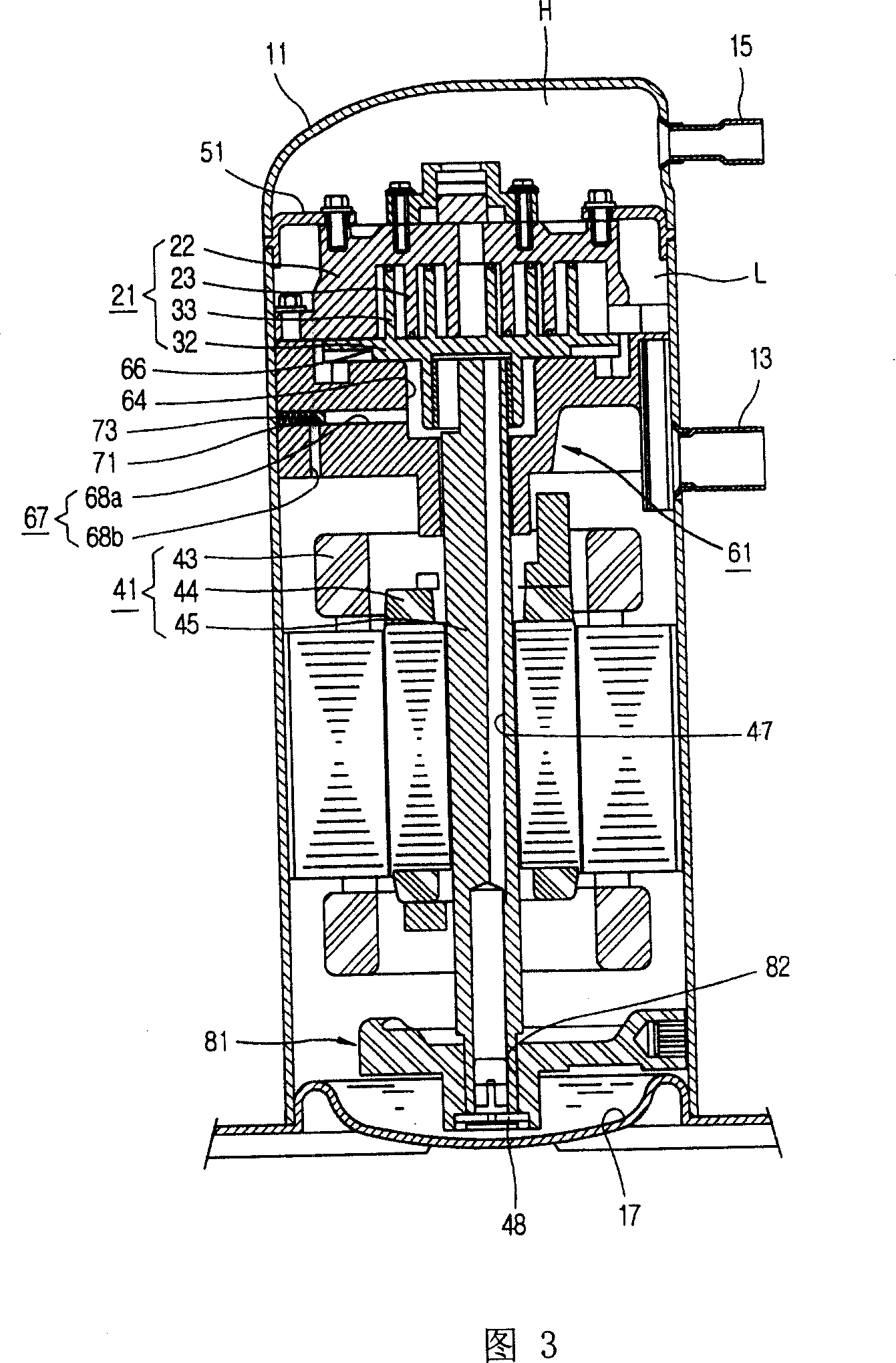 Vortex compressor with oil adjusting function