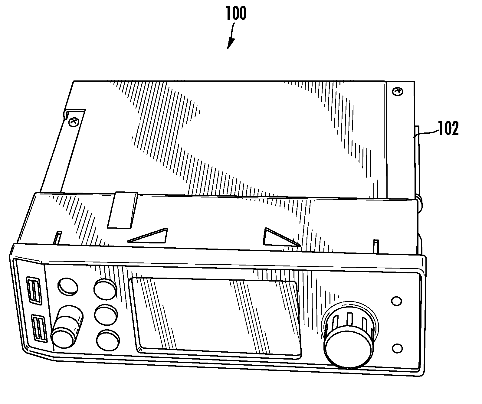 Control unit for off-road vehicles including housing configured to fit within pre-existing cavity of off-road-vehicle cab