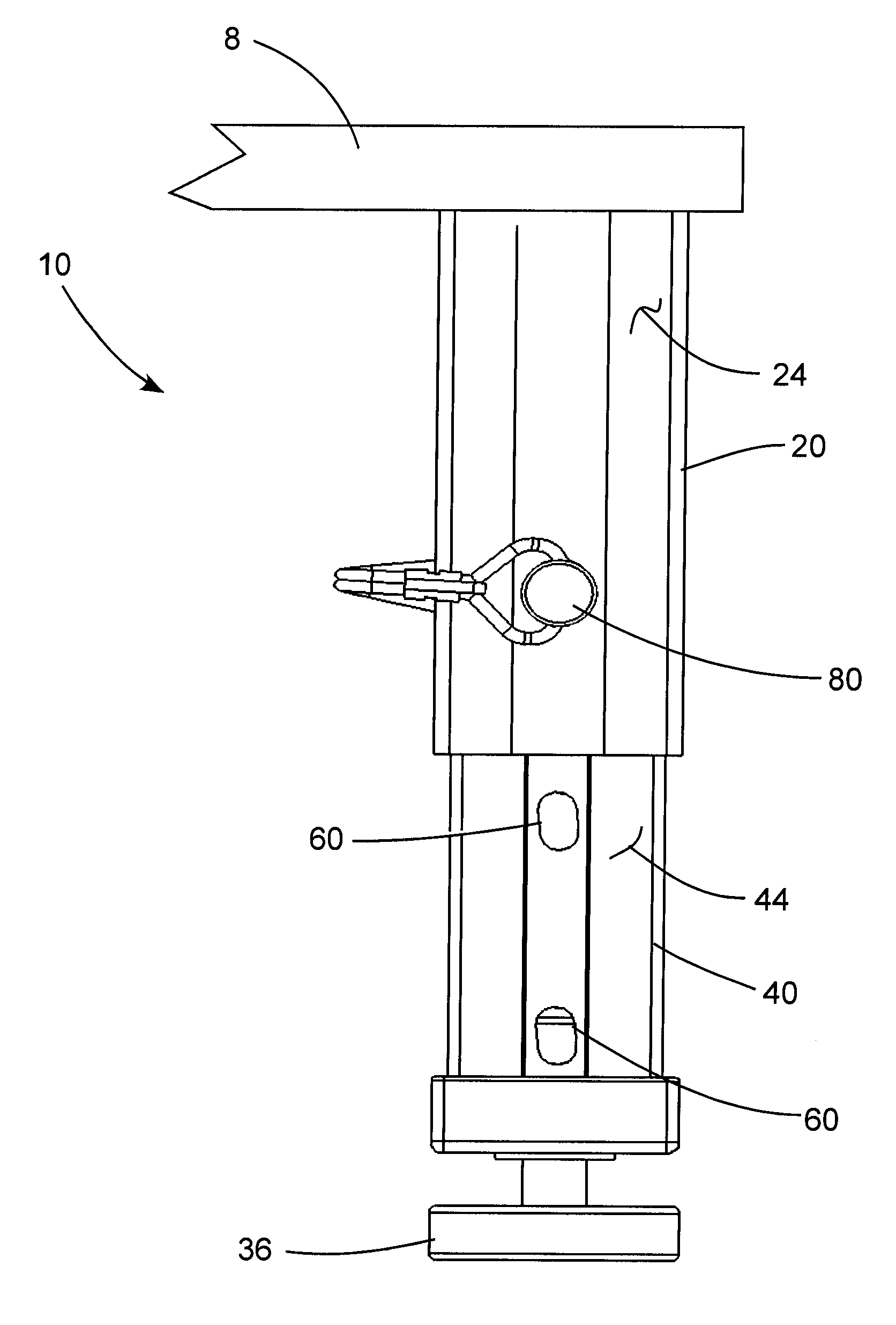 Telescoping Leg Lock and Portable Elevated Platform with Same