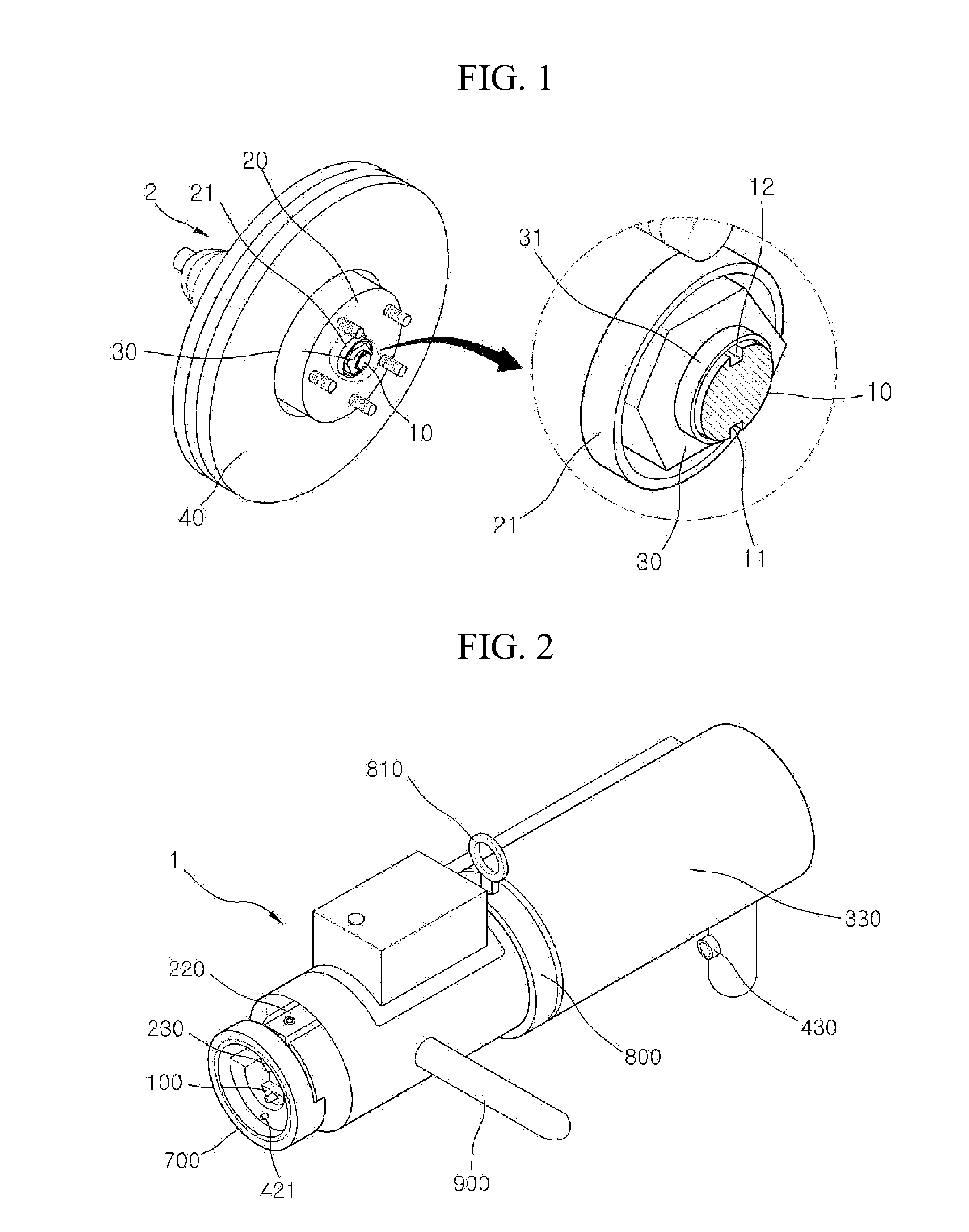 Hub nut caulking apparatus