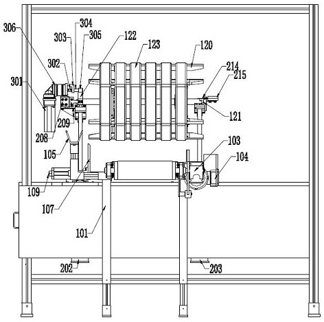 A twist frame conveying lifting and rotating device for braiding machine