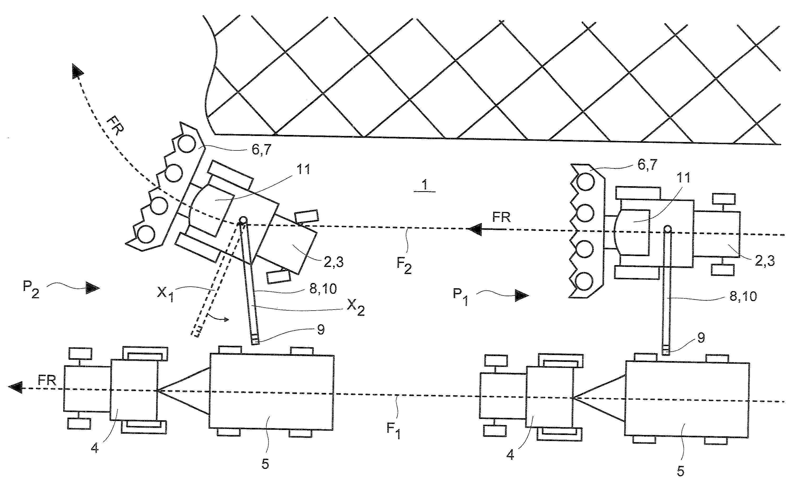 Agricultural harvesting machine with a transfer device