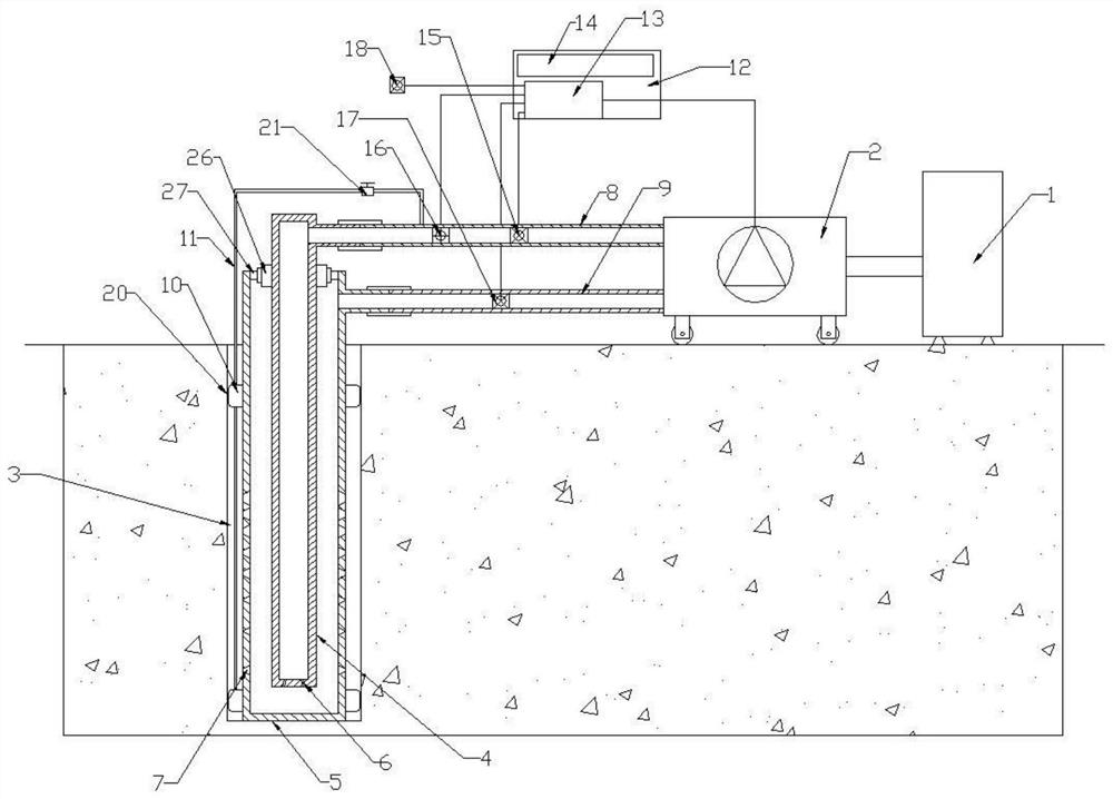 A grouting device and grouting method for controlling high-speed railway embankment settlement