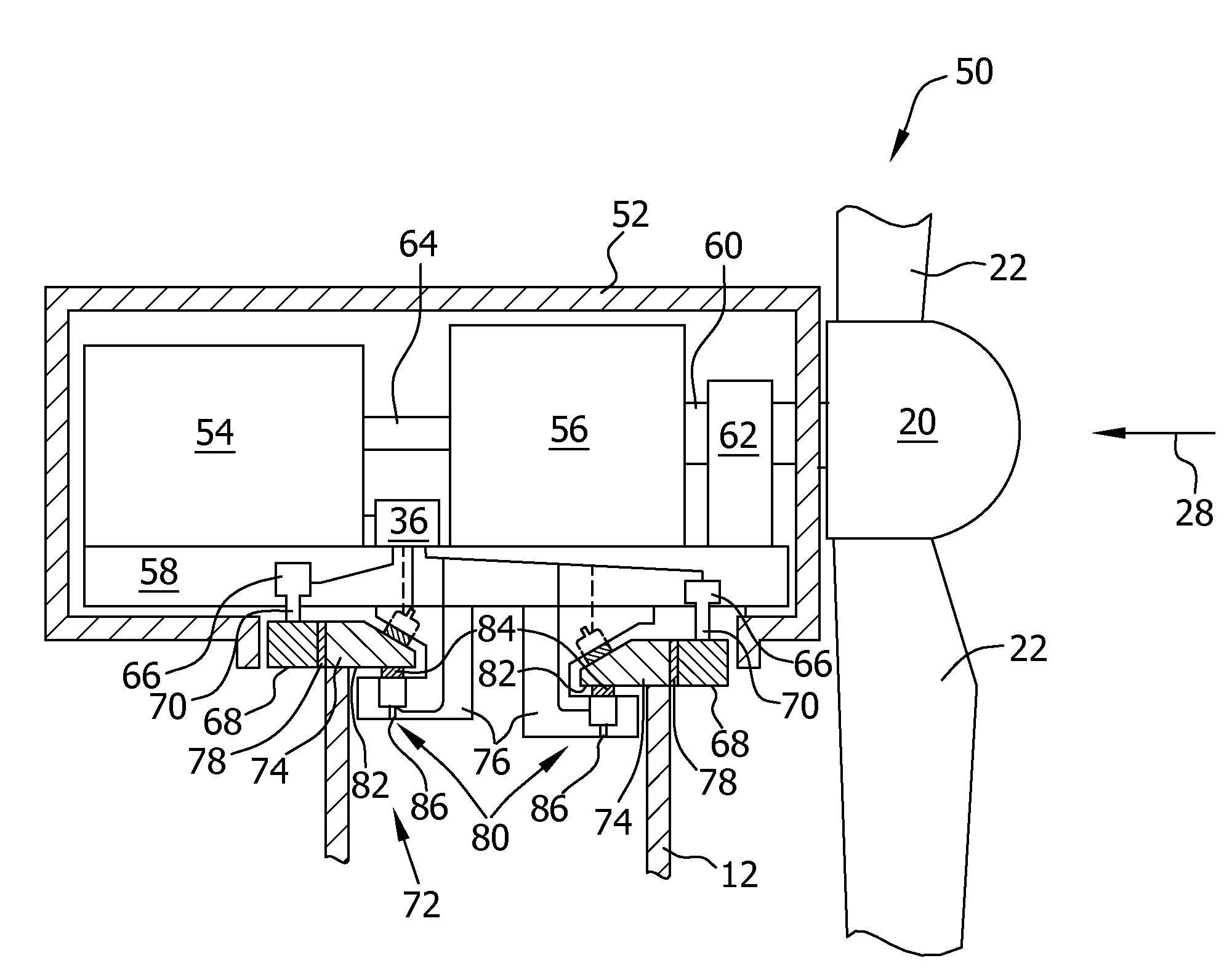Yaw bearing assembly for use with a wind turbine and a method for braking using the same