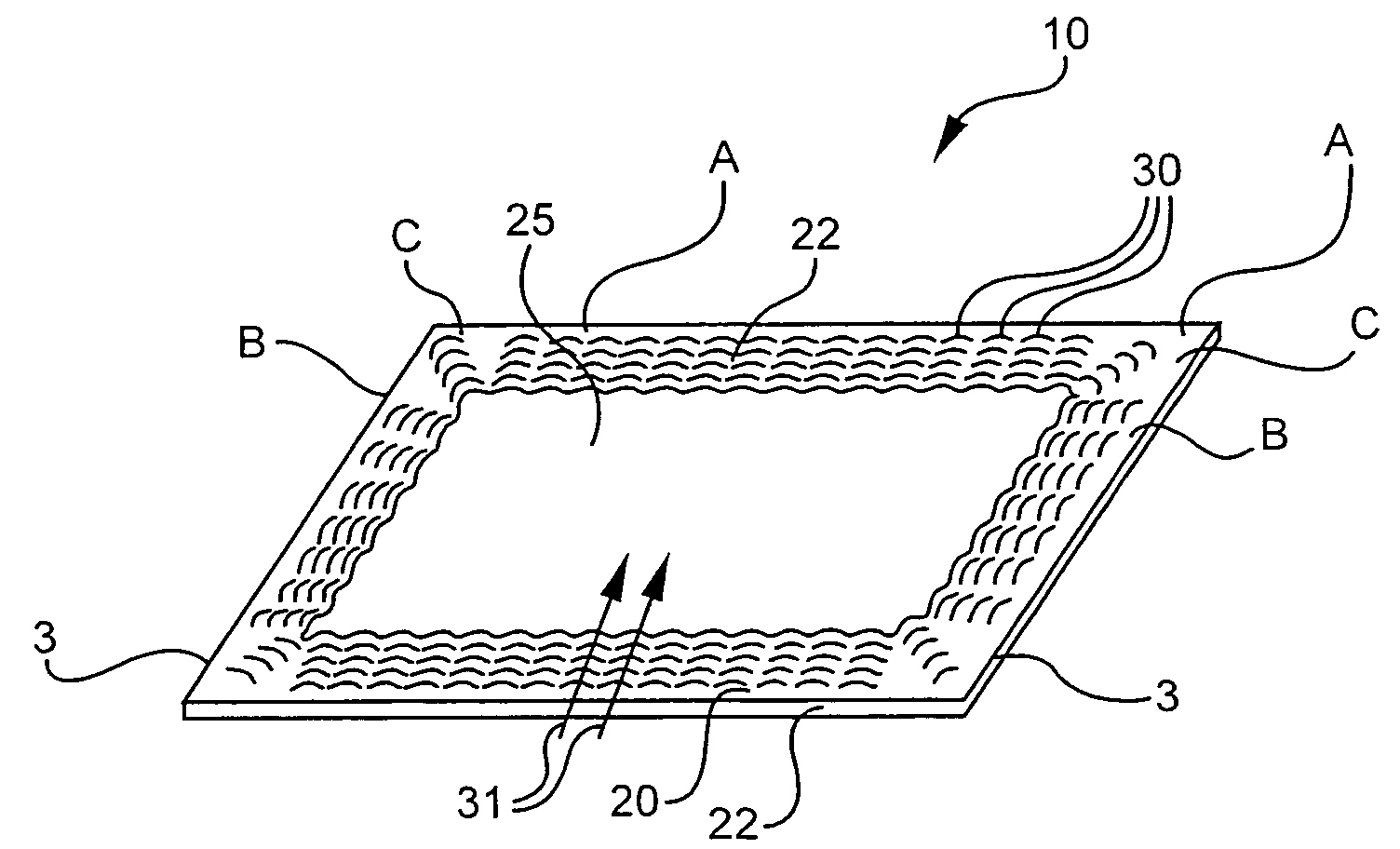 Electrolyte sheet with a corrugation pattern