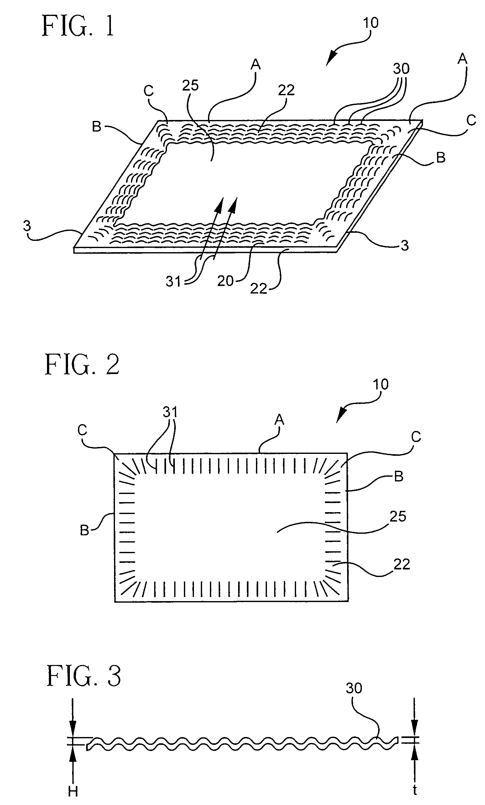 Electrolyte sheet with a corrugation pattern