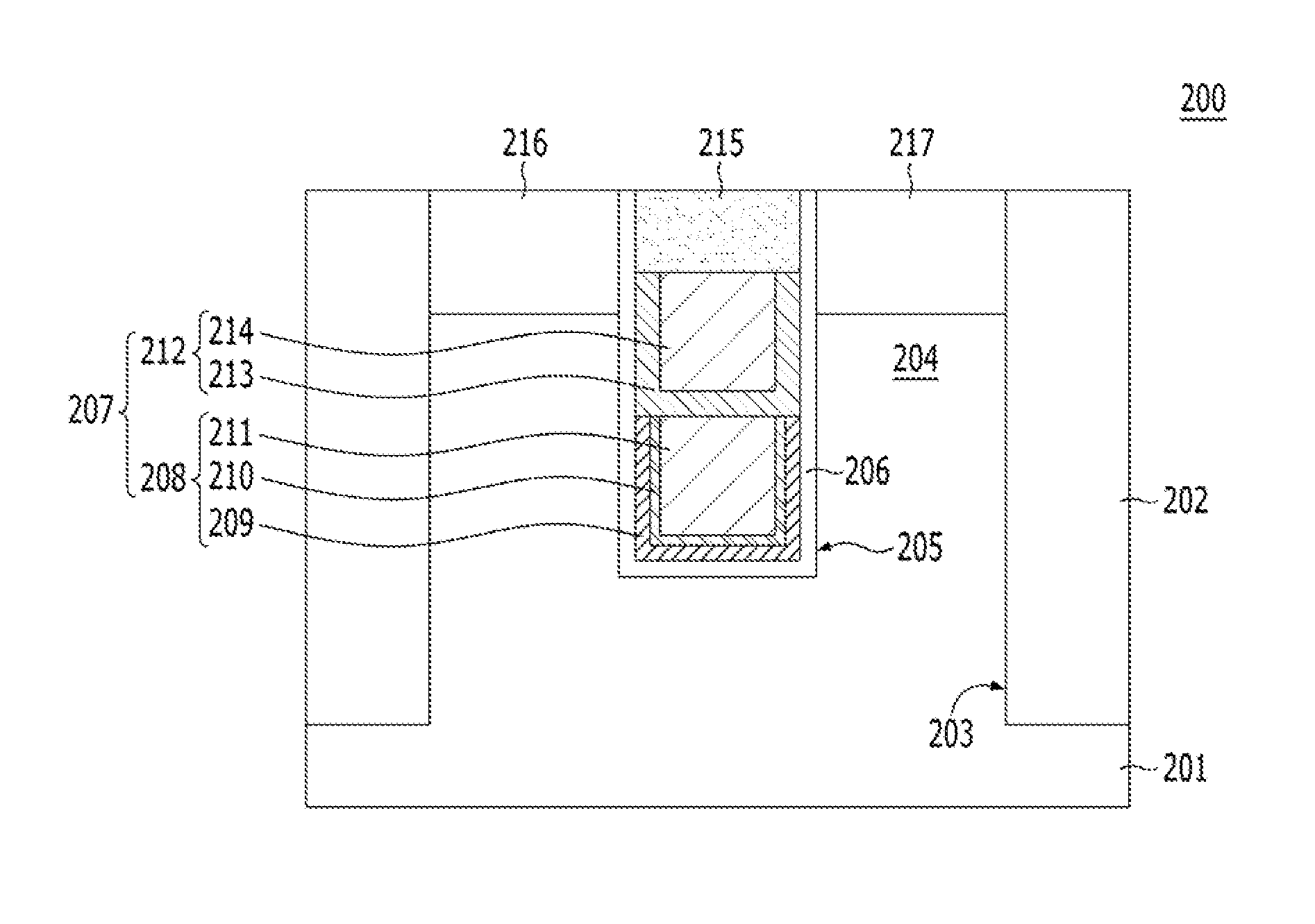 Dual work function buried gate-type transistor, method for forming the same, and electronic device including the same