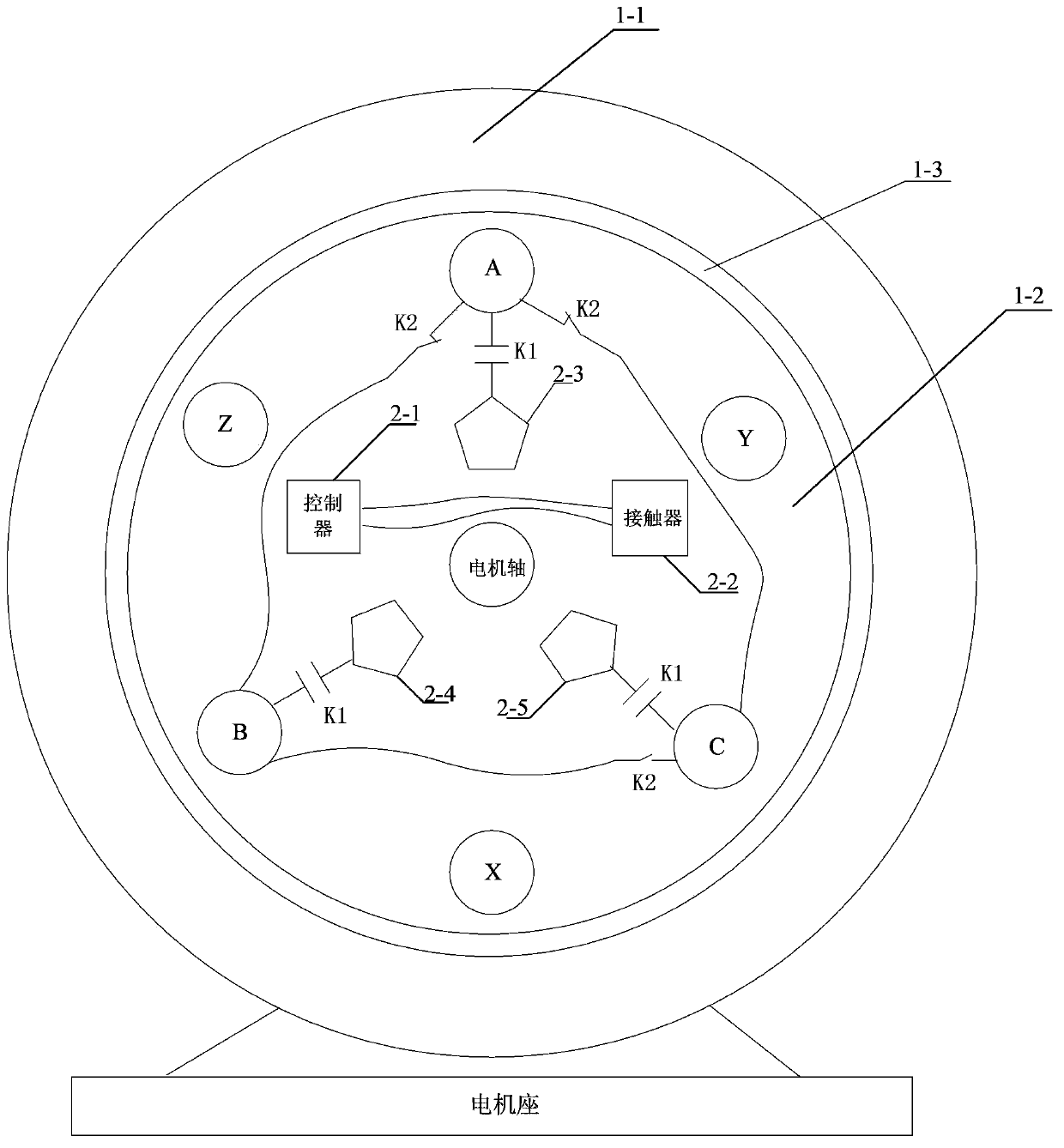 Self-rheostat-starting wound rotor electric motor device