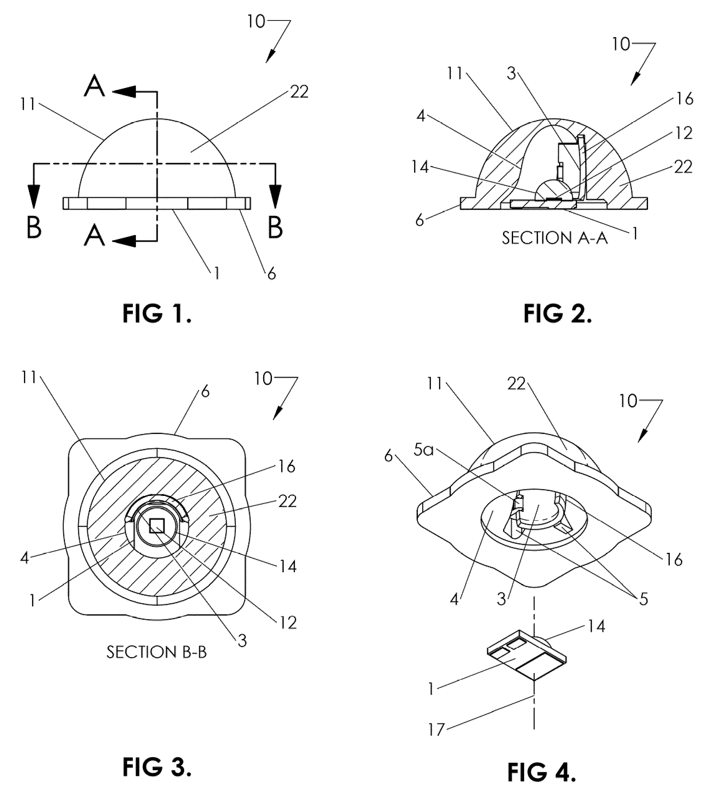 LED devices for offset wide beam generation