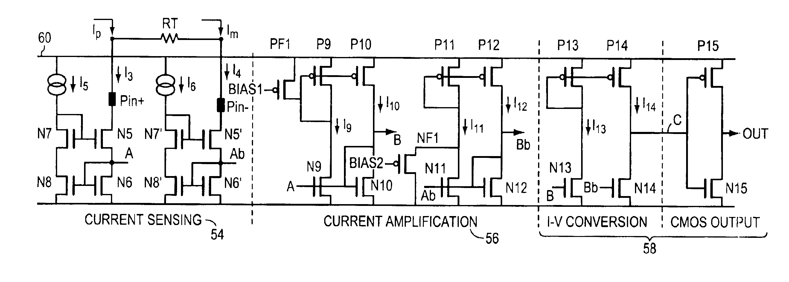 Failsafe for differential circuit based on current sense scheme