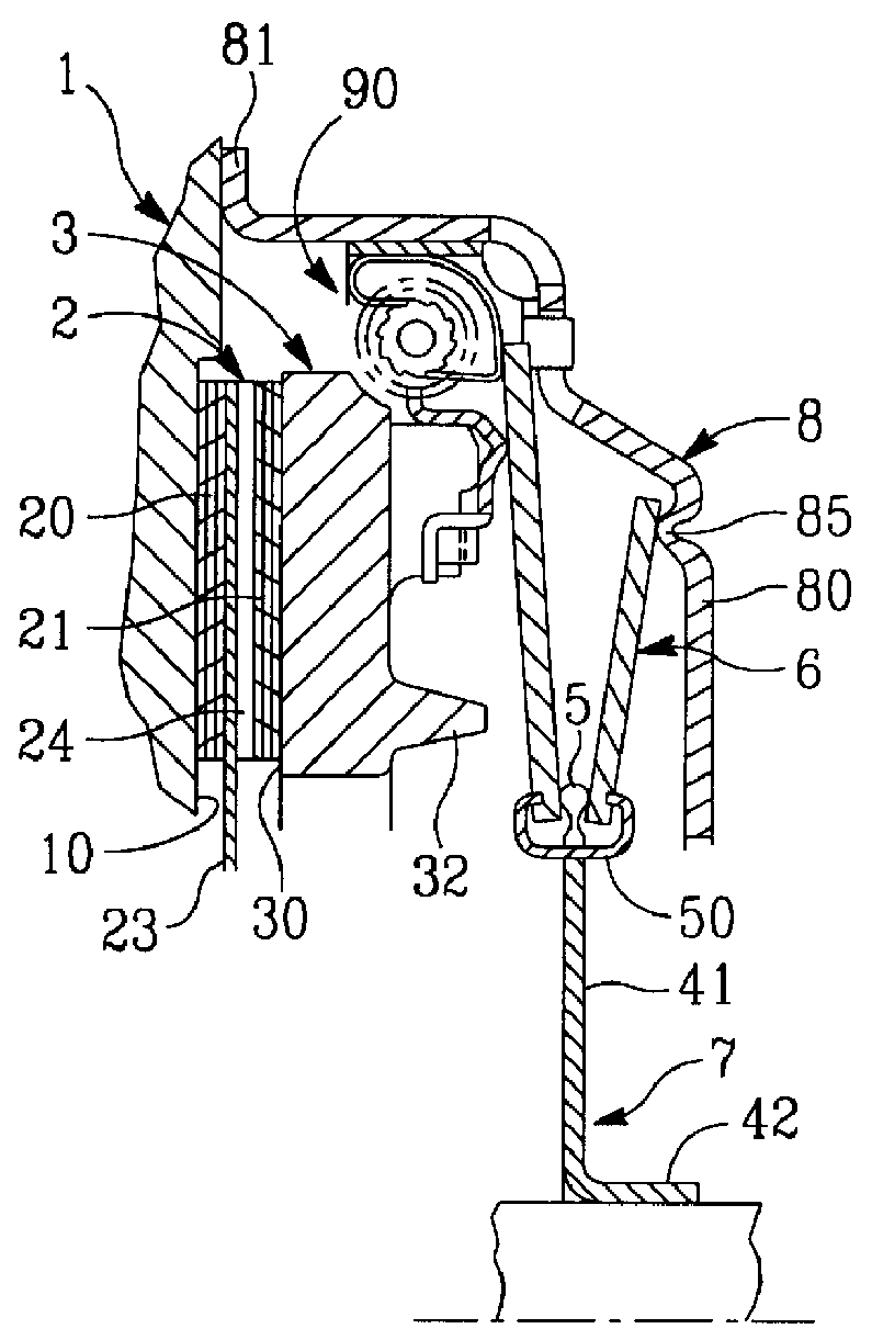 Clutch mechanism for friction clutch with low declutching force