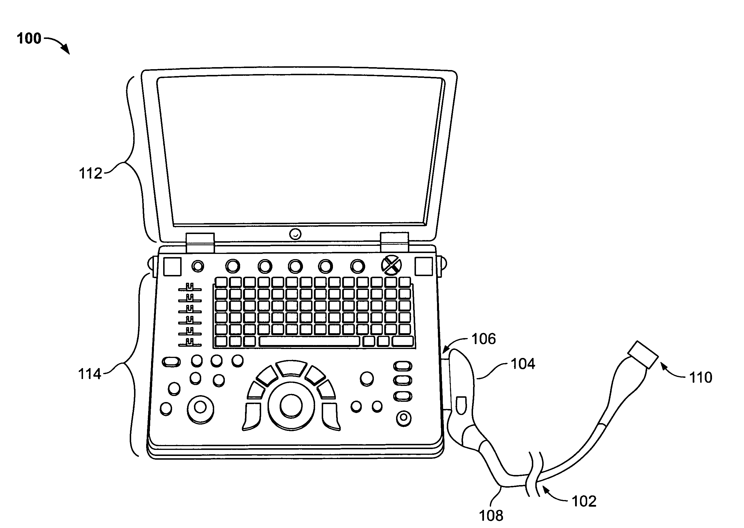 Probe holder for portable diagnostic ultrasound system
