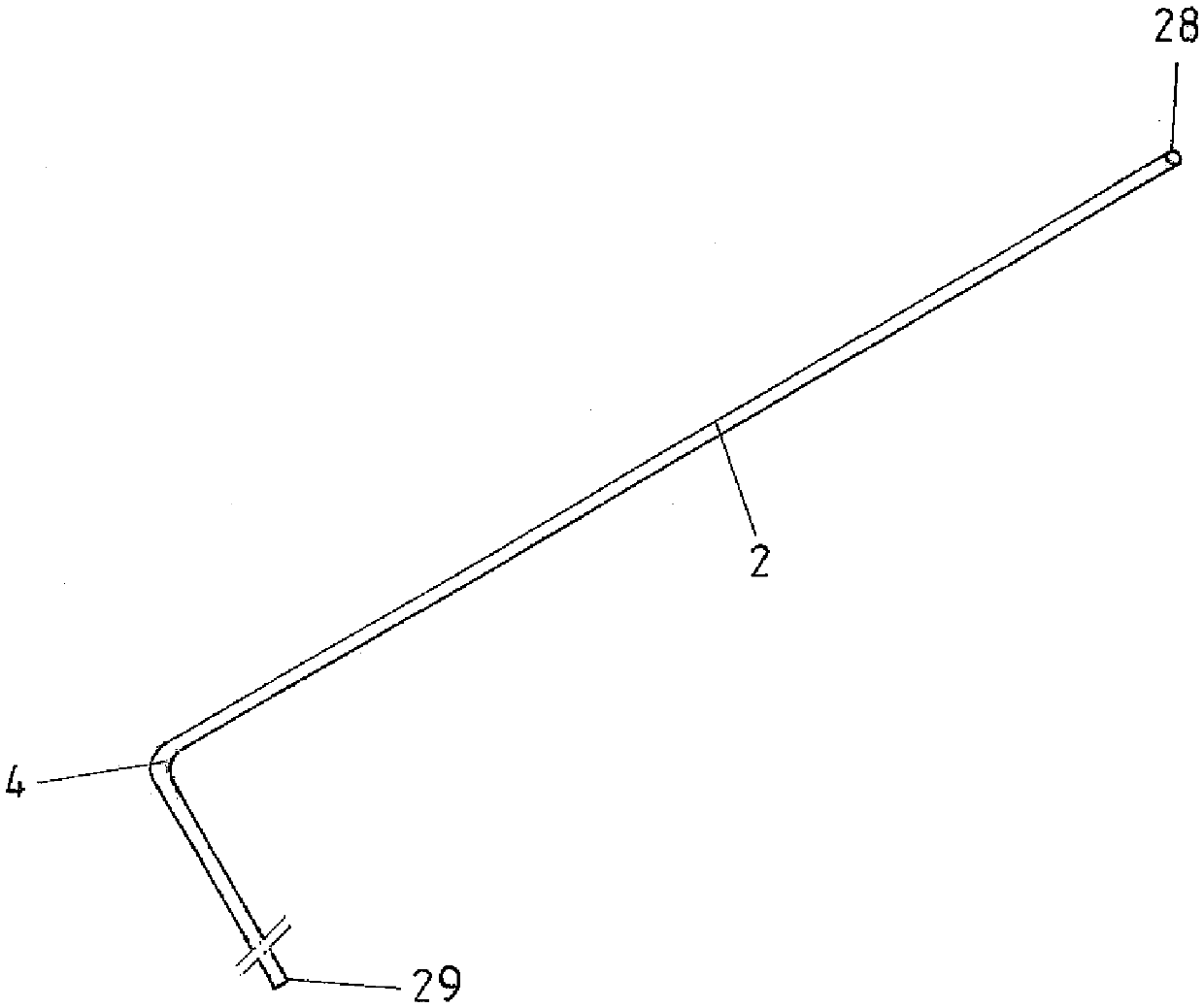 Lance stand with guard for non-straight, especially curved oxygen lances