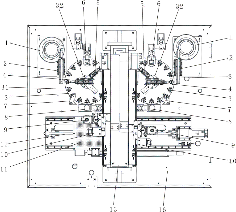 Reinforcing piece double-head mounting device for flexible printed circuit board