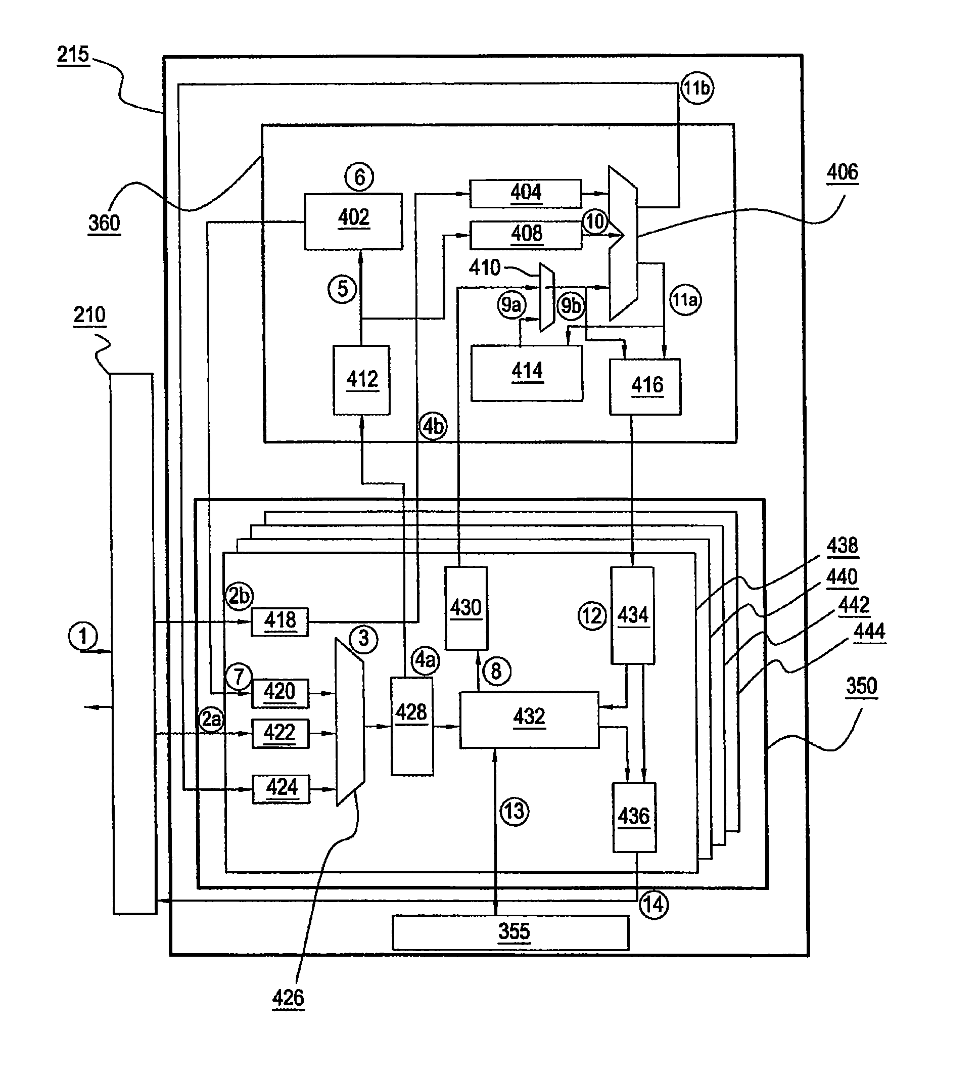 Cache-based control of atomic operations in conjunction with an external ALU block