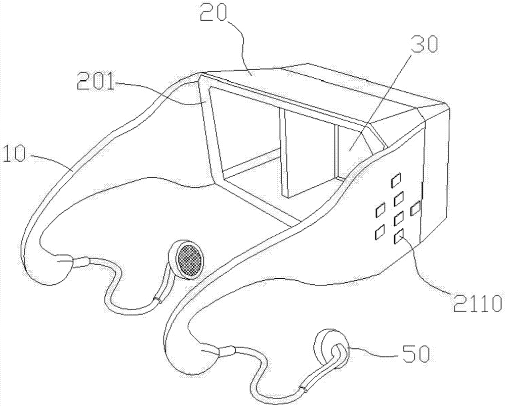 Inward vision type three-dimensional display glasses based on cloud technique
