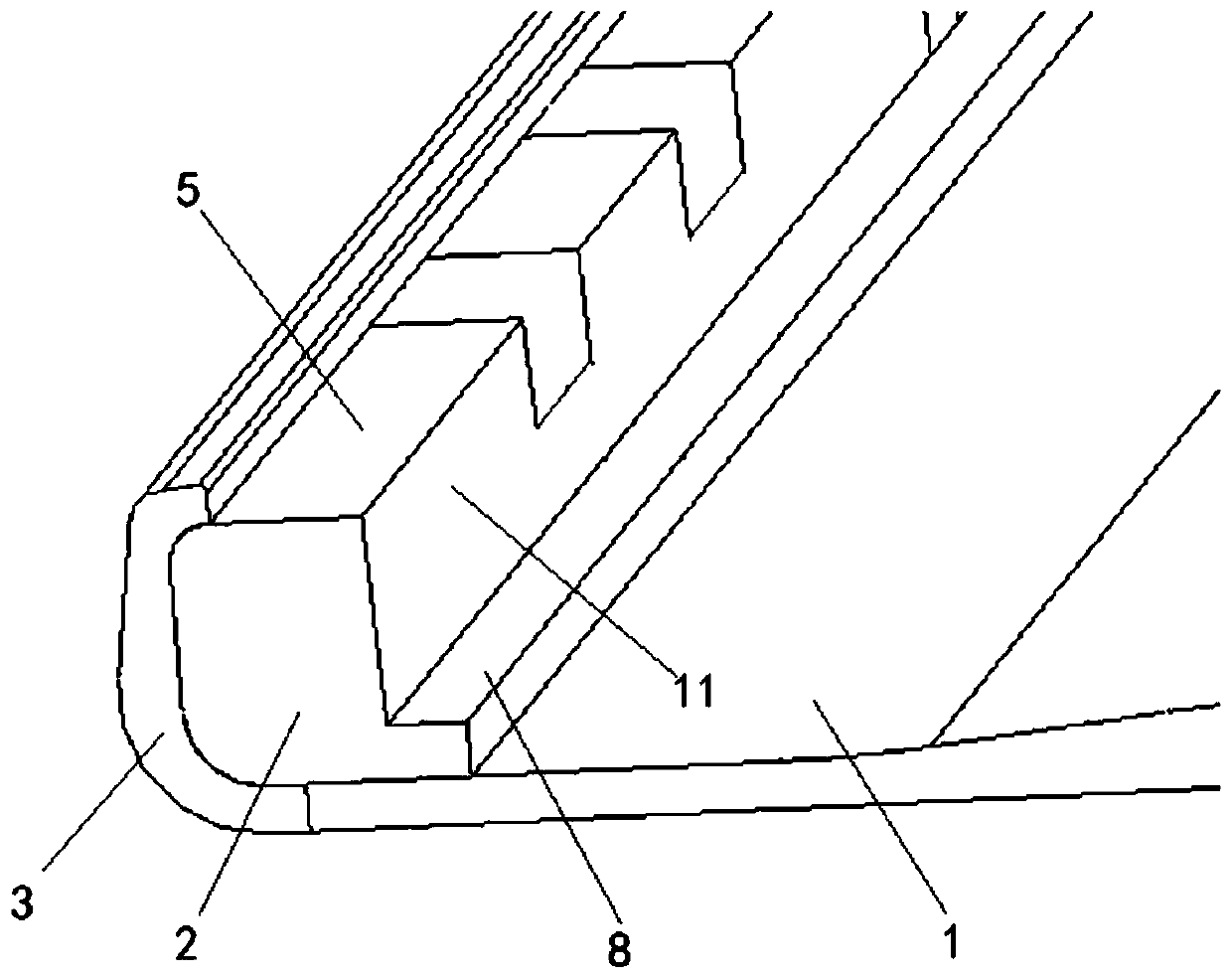 Plastic edge covering plate for electronic equipment and secondary plastic forming method
