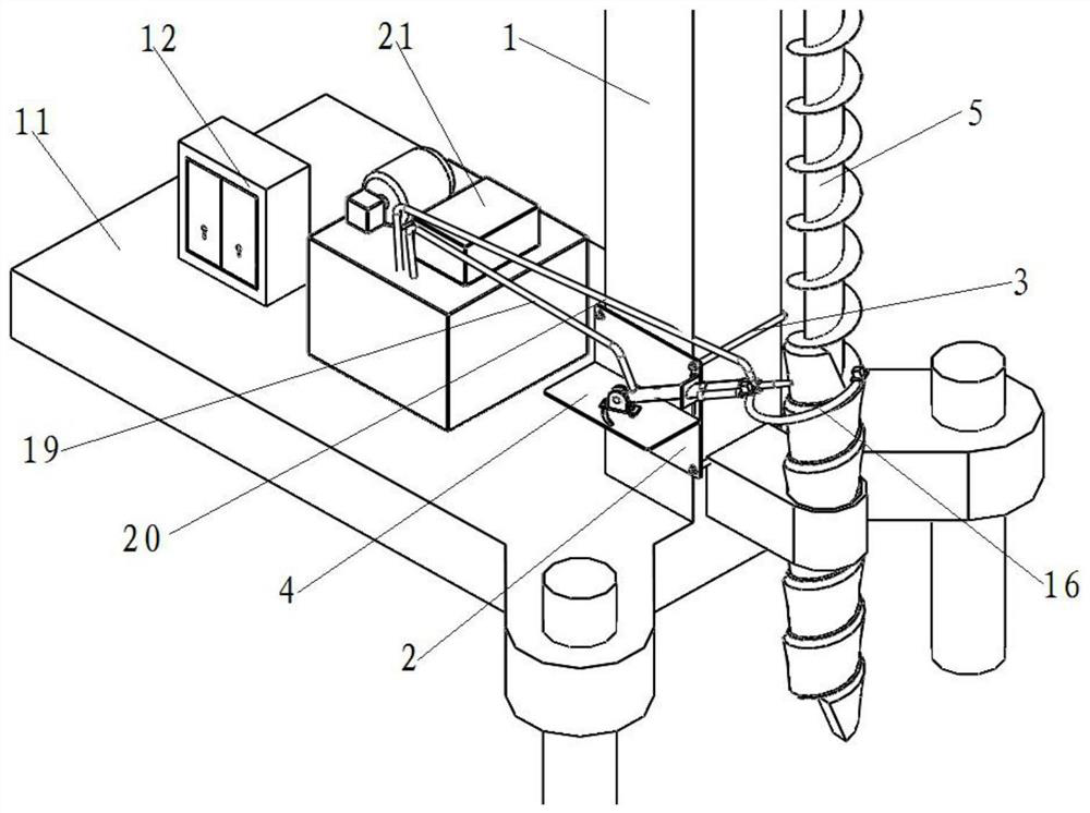 Construction method for cleaning mud blocks on blades of spiral drilling machine