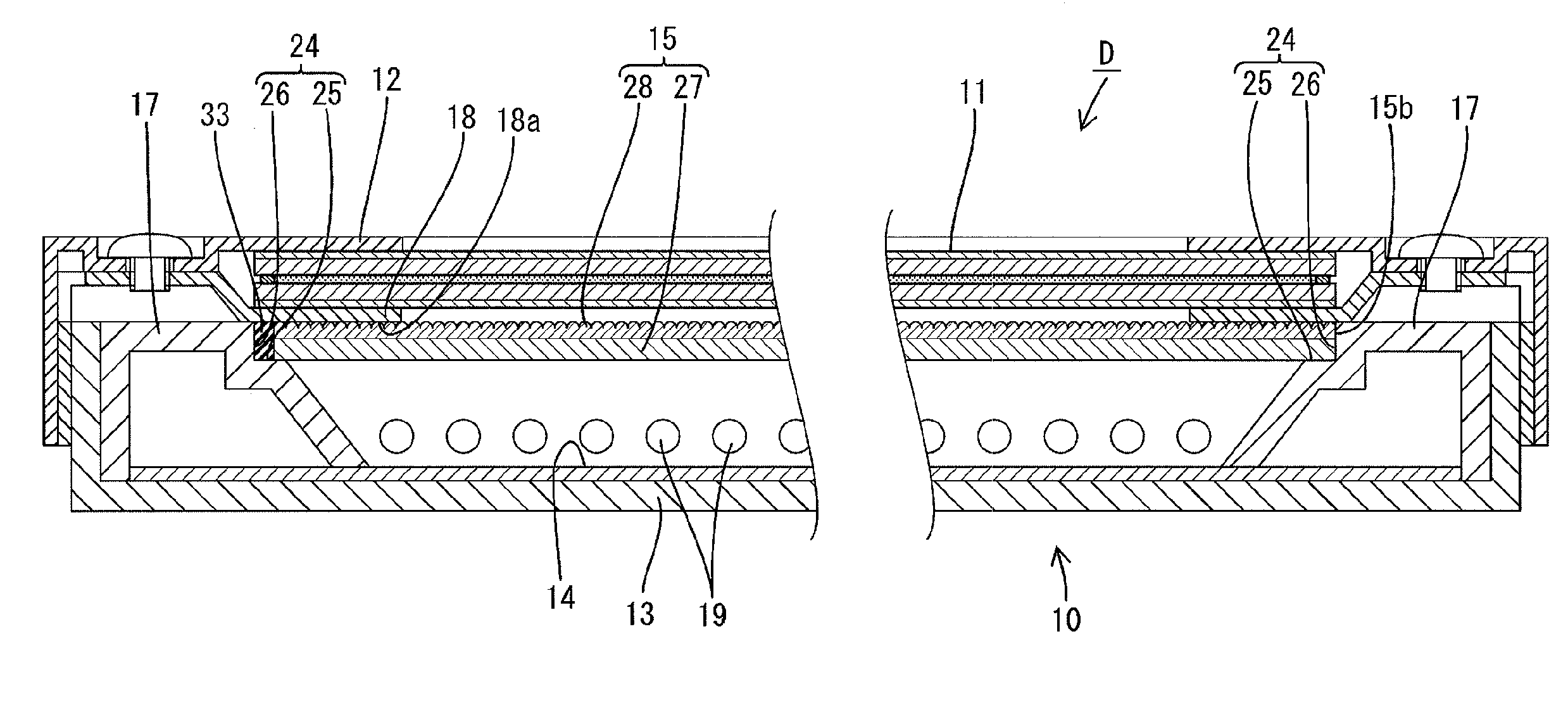 Optical member unit, lighting device for display, display, and television receiver