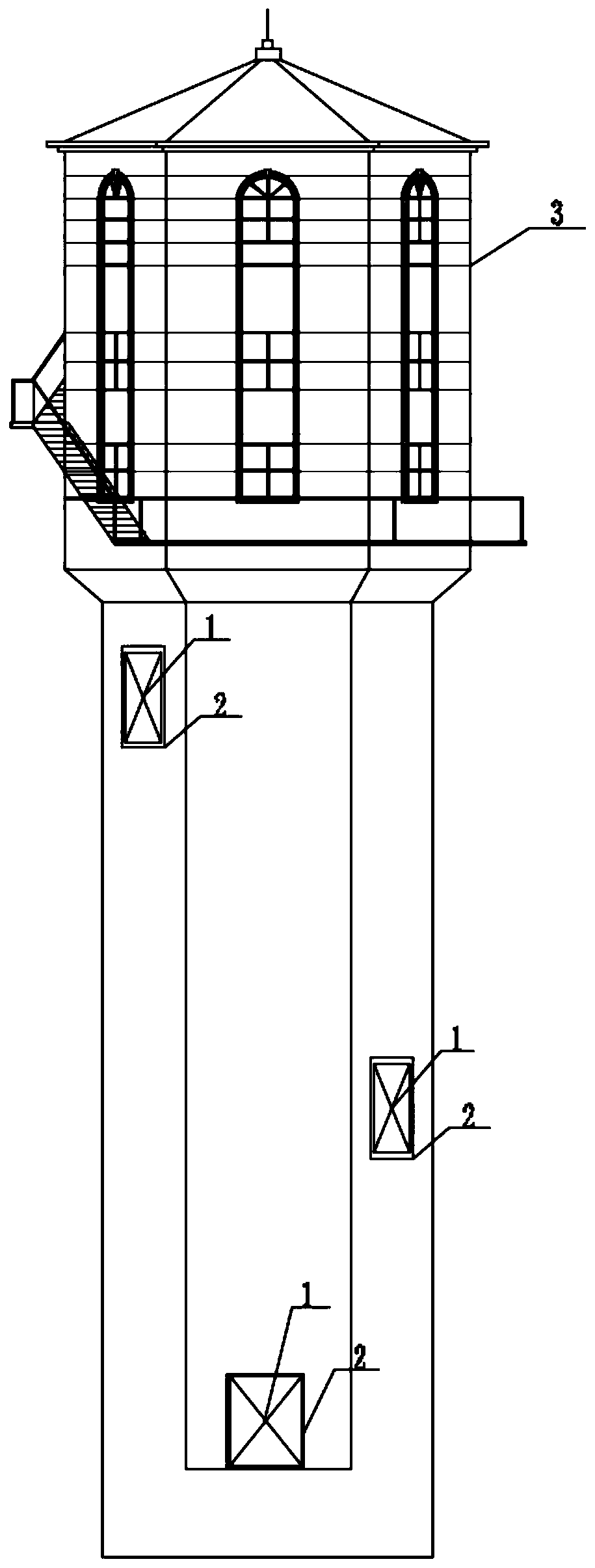 Polygonal intake tower for specified-height water intaking at reservoir water tunnel entrance