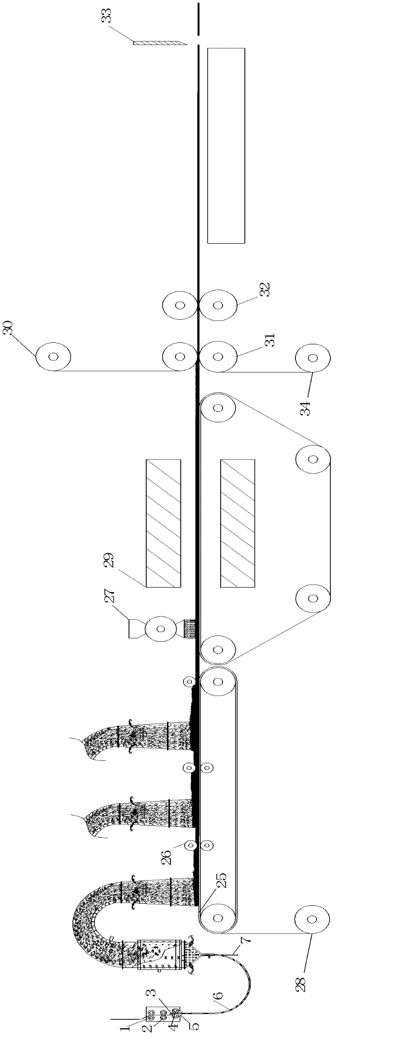 Cluster fiber pneumatic stirring, dispersing and netting device