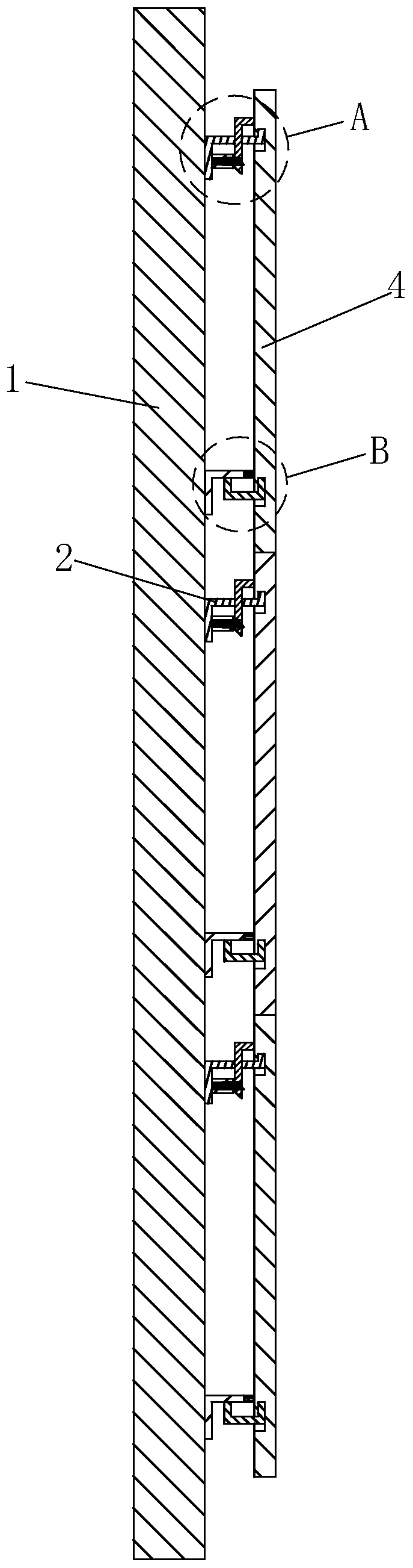 Curtain wall installation structure and installation method