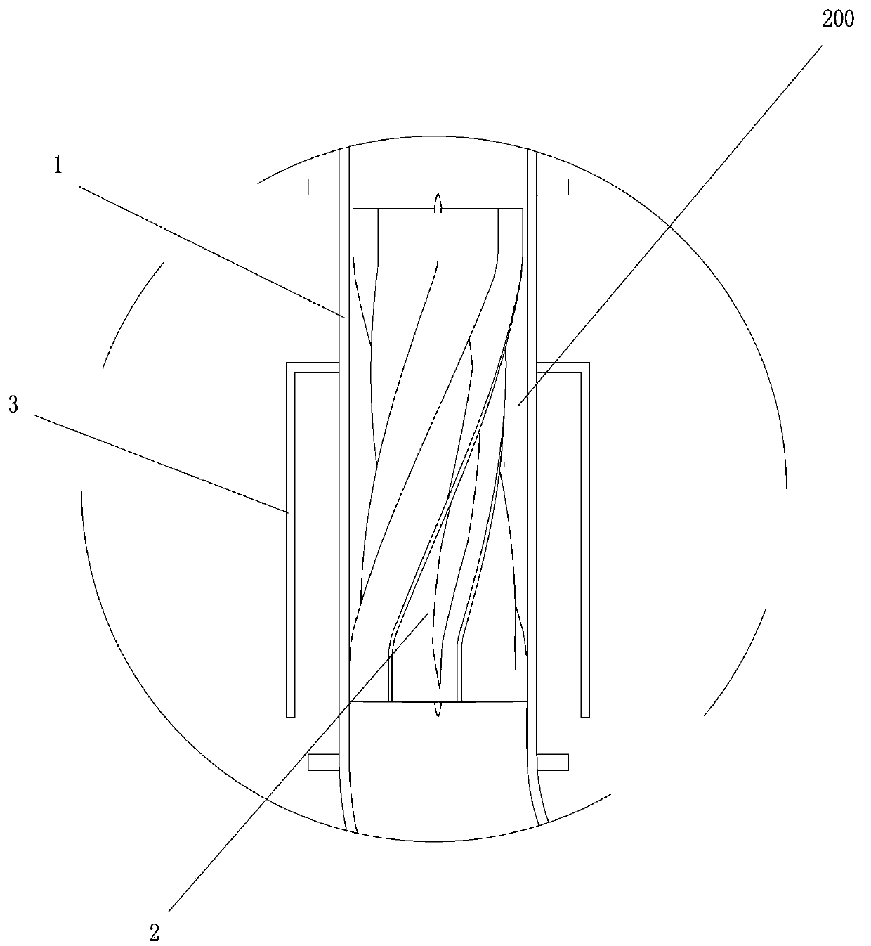 Straight-flow type pre-separating device for high temperature gas filtration and filter of device