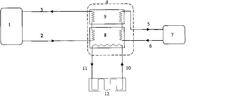 Geothermal-based central heating system using thermal-increasing heat supply machine unit and method thereof