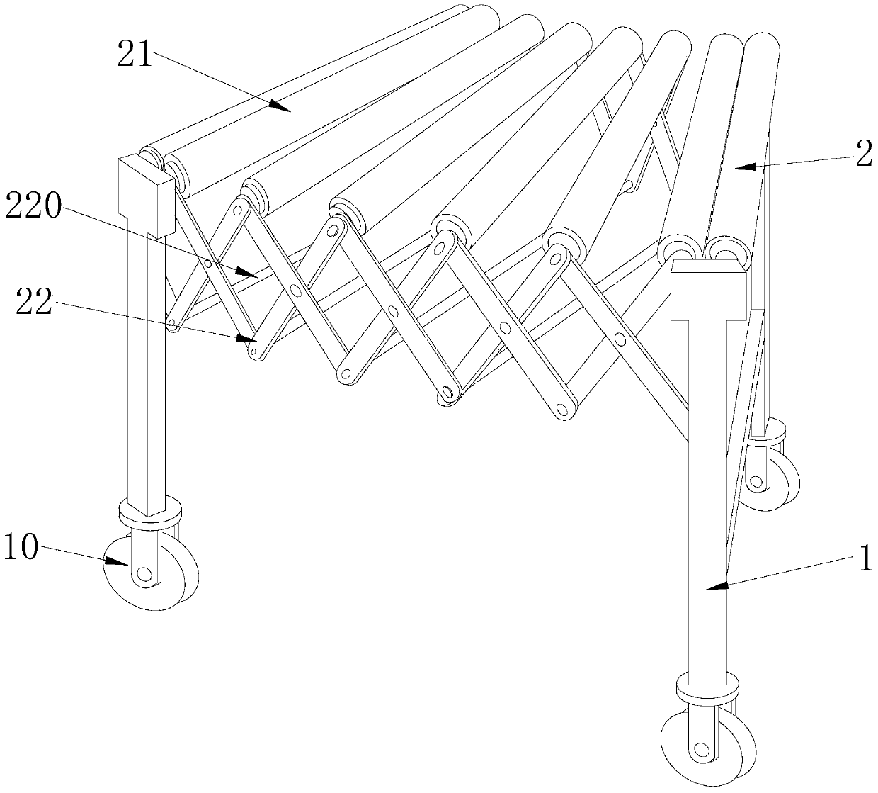 Material roller conveying assembly line