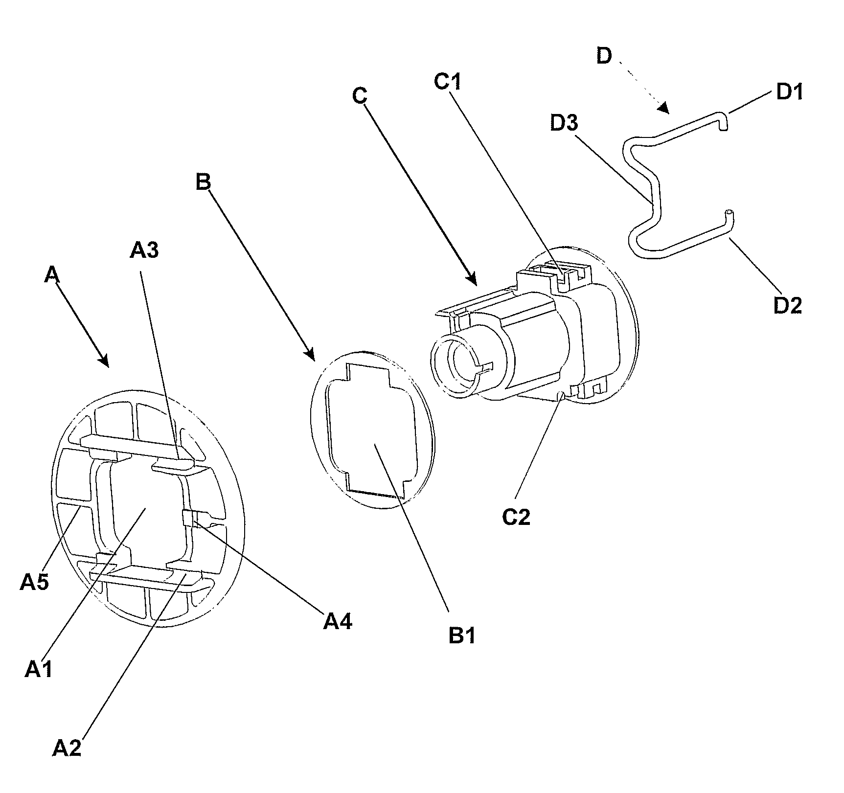 Constructive improvement to an anti-theft lock device applied to automobile trunks